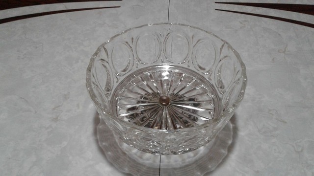 Centro de mesa Cristal Tcheco base em prata envelhecida. Antigo.  - Foto 5