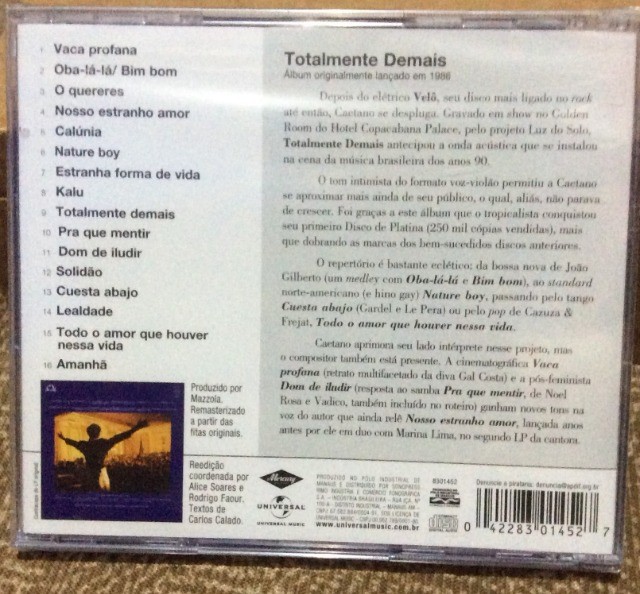 Caetano Veloso - Totalmente demais (lacrado) - Foto 2