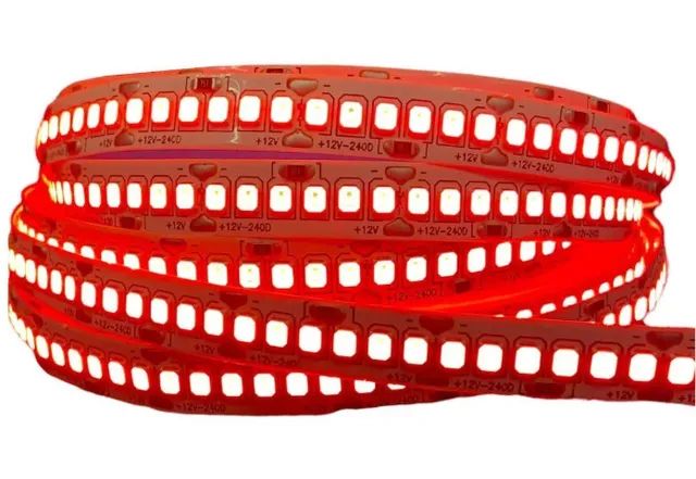 Fita De Led 240 Leds Vermelho Ip20 5 Mts 12v 5a - 48w