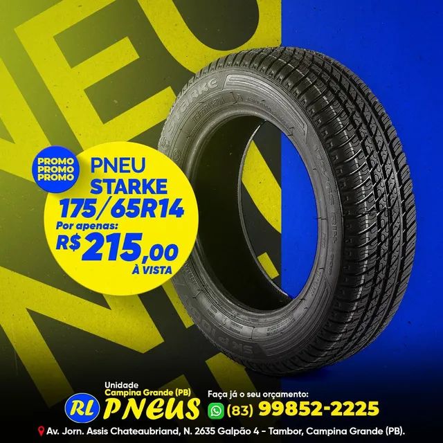 Pneu Aro 14 Starke Remold super Promoção na RL Pneus 