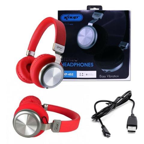 Fone de Ouvido Bluetooth 5.0 KP-452 Knup Com Microfone Rádio FM Micro SD MP3 Recarregável - Foto 6