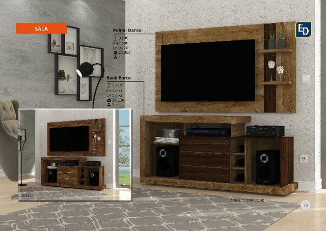 Painel dante com rack porto tv 47 pol. zap 062986423898 ou 062981952162