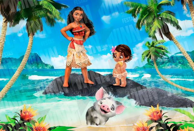 Painel de Festa Infantil Moana Rei Leão Show da Luna - Foto 4