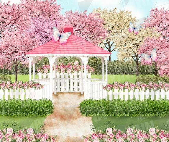Painel Sublimado Tecido Microfibra Meninas Jardim Paisagem - Foto 6