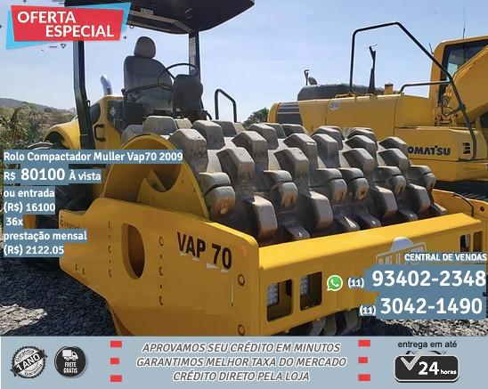 Rolo amarelo compactador Muller vap7p 2009 R$80199