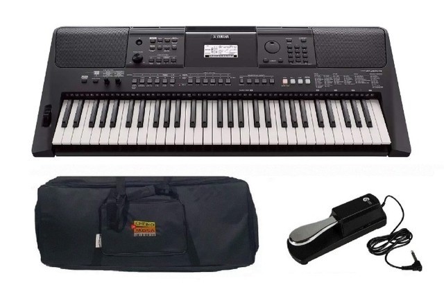 Kit Teclado Yamaha PSRE463 com Capa e Pedal na Loja Bolero Music