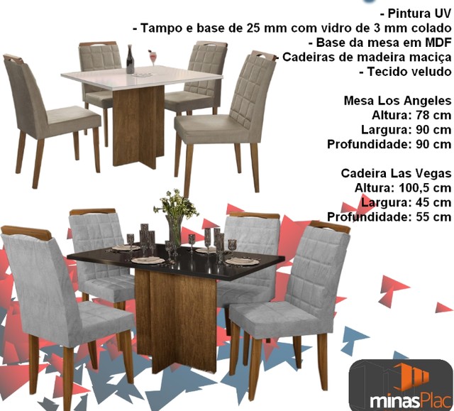 Sala mesa mesa jantar com 4 cadeiras tampo de vidro 