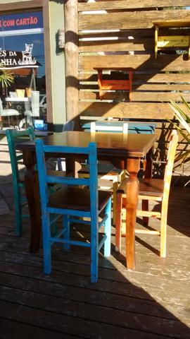 Mesa rústica para restaurante com 4 cadeiras - Foto 5