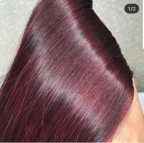 Mega pronto pra uso, metodo invisivel hair, vermelho marsala método adesivado - Foto 3