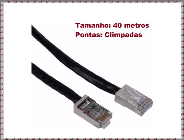 Cabo de rede interno-externo 40 metros com pontas - Cat 5e - Foto 2