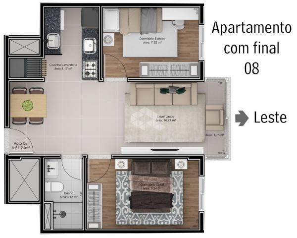 Apartamento à venda com 2 dormitórios em São roque, Bento gonçalves cod:9914242 - Foto 7