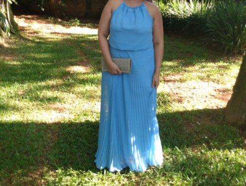 Vestido longo azul serenity