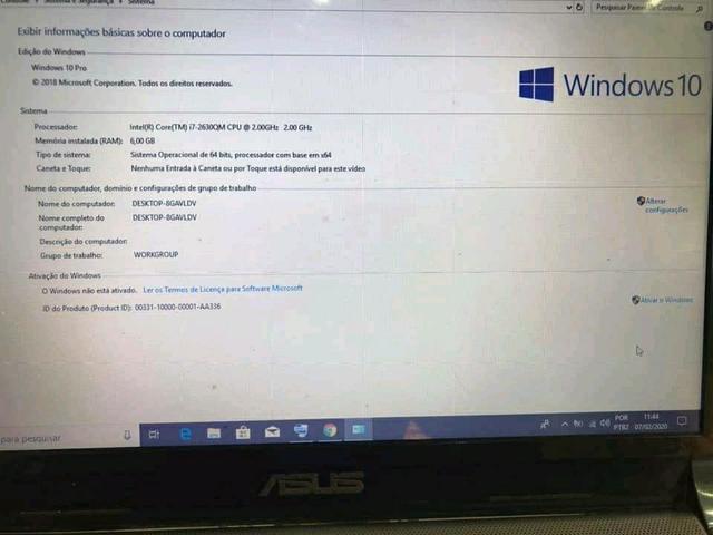 Vendo notebook Asus 6 de RAM i7 500 de HD funciona na tom