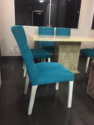 Mesa 1,60 x 90cm com 6 cadeiras capitonê, alto padrão - Foto 5