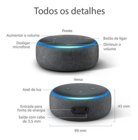  Amazon Echo Dot Alexa 3ª Geração Com Wifi Bluetooth Original - Foto 3