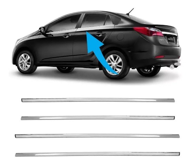 Apliques Pestanas Cromadas Hyundai Hb20s Hb20 2013 à 2019