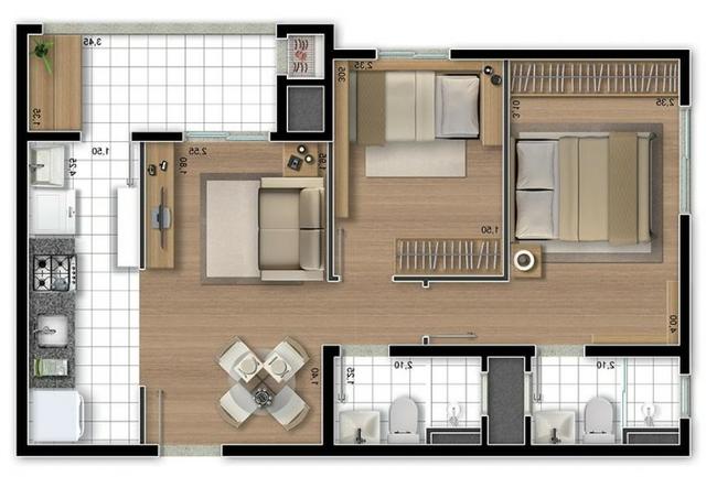 Aluga-se apartamento semi-mobiliado Pinheirinho, ótima localização - Foto 9