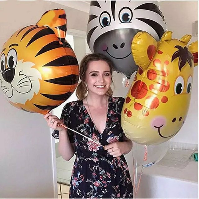 Kit 4 balões safari aprox 45cm festa aniversário criança