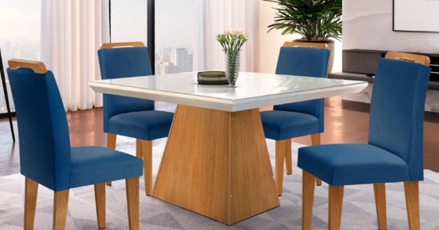 Mesa de Jantar Luna 4 cadeiras. Pronta Entrega. - Foto 2