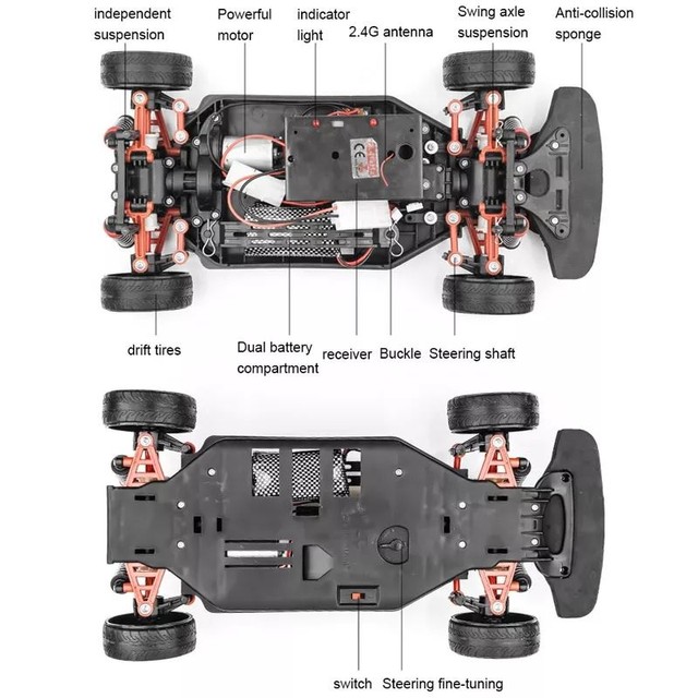 Carro de Controle Remoto Drift GT + Brindes