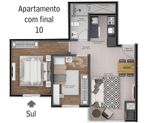 Apartamento à venda com 2 dormitórios em São roque, Bento gonçalves cod:9914244 - Foto 9