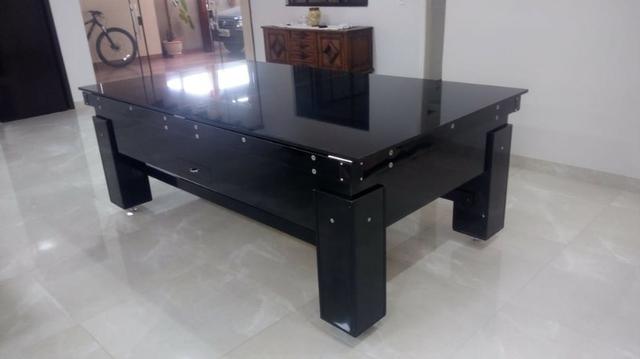 Mesa Gaveta Bilhar Cor Preta Tecido Preto e Borda Vermelha Mod. SOWH6368 - Foto 2