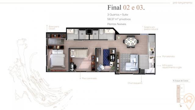 Apartamento à venda com 3 dormitórios em Bom jesus, Sao jose dos pinhais cod:90010.044 - Foto 2