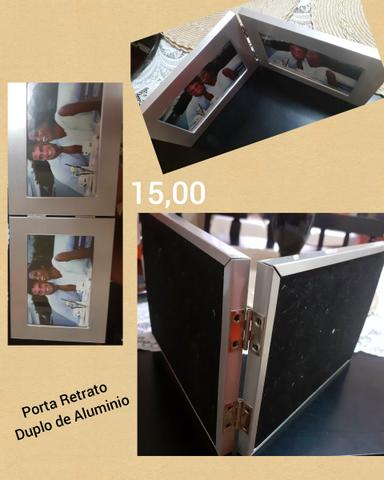 Porta Retrato DUPLO NOVO DE ALUMINIO