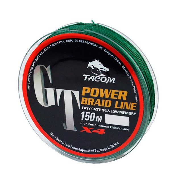 Linha Tacom Power Braid 0|26mm cor Verde 150m - Multifilamento