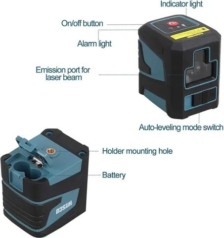 Nível Laser Linha Cruzada Verde Ws8915k Wesco C/suporte - Foto 3