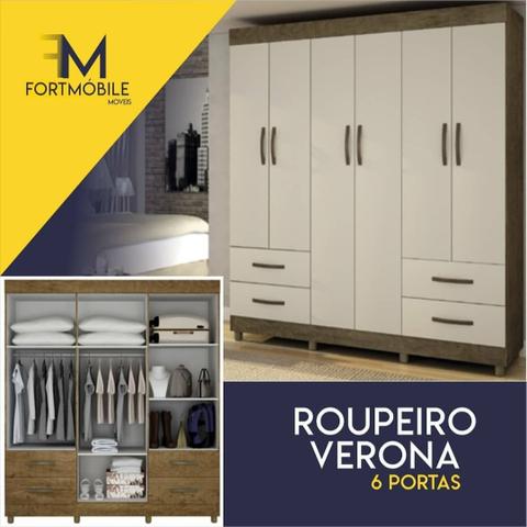 Roupeiro Verona 6 portas ( Entrega Grátis)