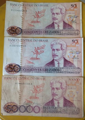 Cédulas Antigas - 1984/1990 - Oswaldo Cruz