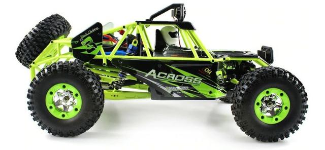 Automodelo wltoys across 12428 2.4g 1:12 4x4 rtr verde/preto - Foto 3