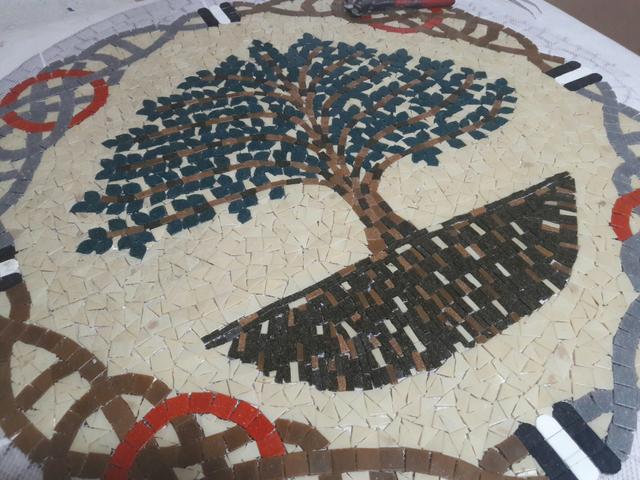 Arvore da vida, Arvore da Felicidade mosaico, piso mosaico, mandala piso - Foto 3