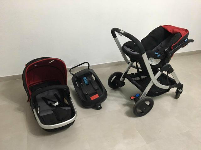 Carrinho, Bebê conforto e suporte de bebê conforto