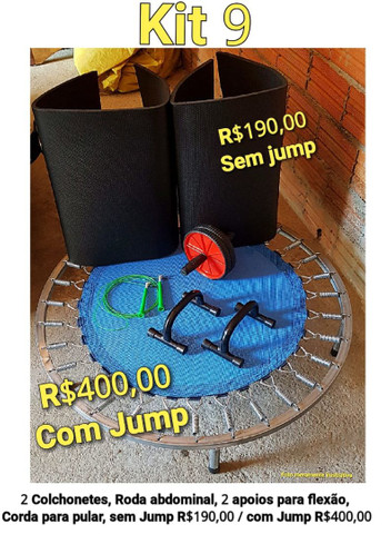 Cama elástica , anilhas, barras , acessórios treino