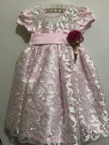 Vestido de Festa Infantil Rodado Armado Rosa