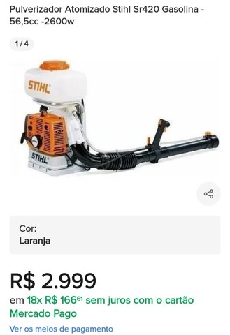 Pulverizador Atomizado Stihl Sr420 Gasolina - 56,5cc-2600w