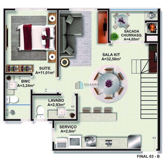Apartamento Duplex com 2 dormitórios à venda, 129 m² por R$ 1.112.000,00 - Itacorubi - Flo
