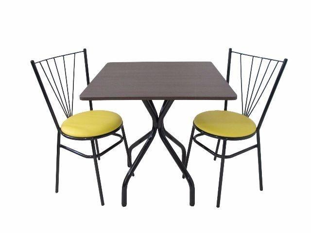 Mesa quadrada com duas cadeiras para restaurante,lanchonete,buffet,sorveteria e cafeteria