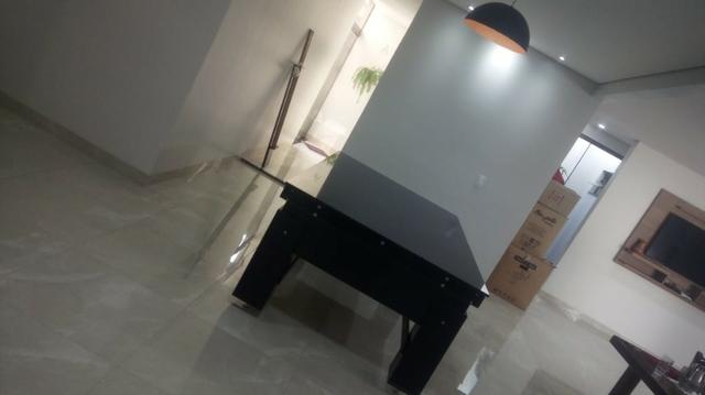 Mesa Gaveta MDF Cor Preta Tecido Verde Mod. DEIG9466 - Foto 2