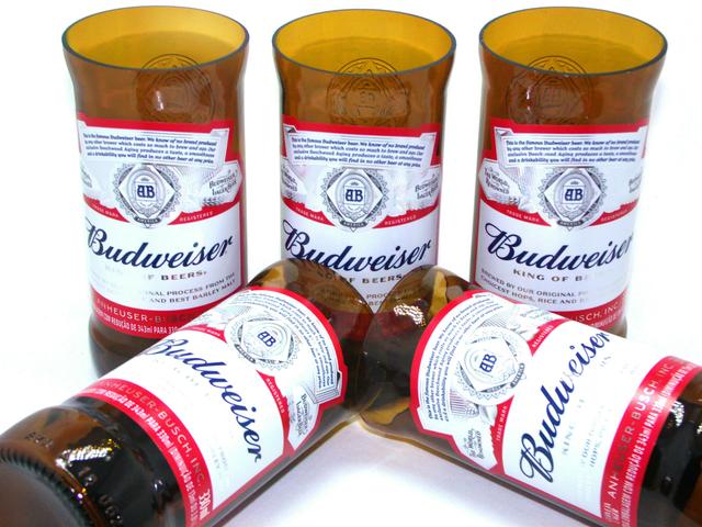 Copos de garrafas budweiser