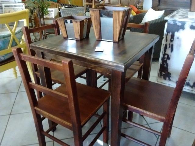 Mesa rústica para restaurante com 4 cadeiras - Foto 6