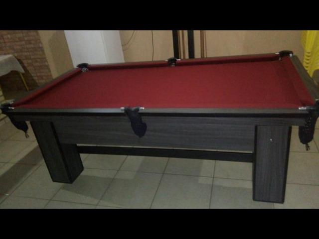 Mesa de Bilhar Cor Tabaco Tecido Bordo Redinhas Modelo CTH4787