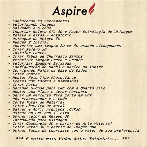 Curso Aspire Pró Vectric + Extras - Vídeos Aulas Tutoriais - Foto 2