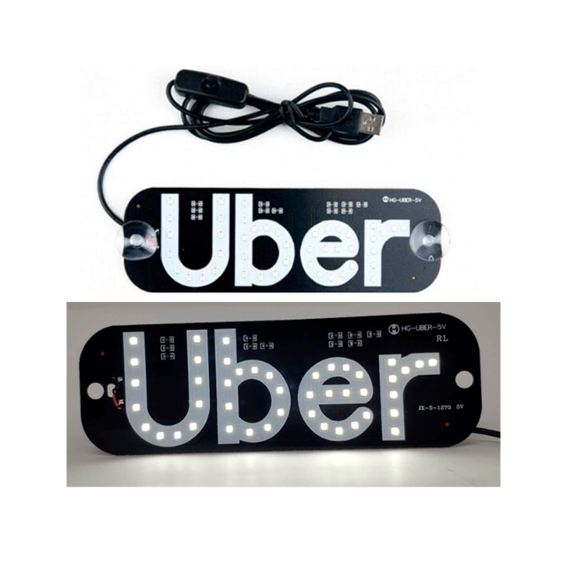 Placa plaquinha em LED para Aplicativo Uber Branca - Produto Novo - Foto 2