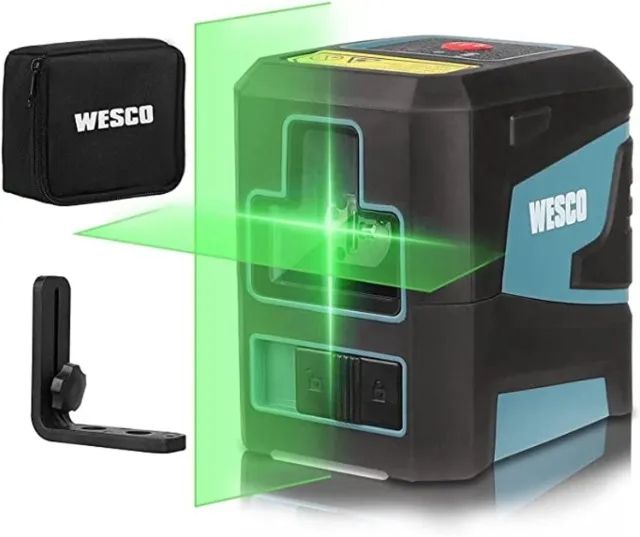 Nível Laser Linha Cruzada Verde Ws8915k Wesco C/suporte - Foto 2