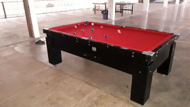 Mesa Gaveta Frete Grátis Cor Preta Tecido Vermelho Mod. FGTE8997