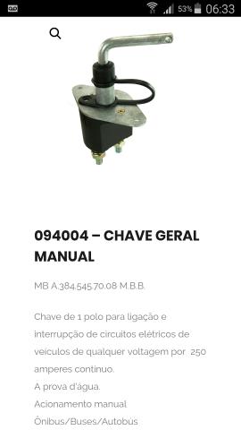 Chave geral manual cod. 094004