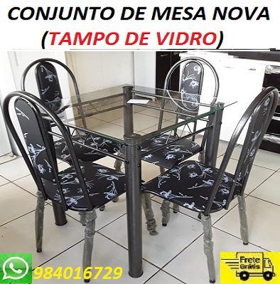 Belissimo Conjunto de Mesa Com Tampo de Vidro(Nova)Com Otimo Preço Apenas 499,00